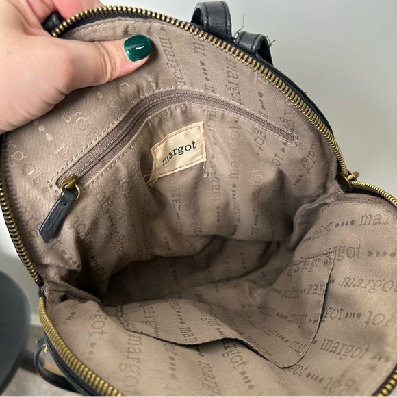 Margot New York Camille Black Leather Backpack - Picture 7 of 10